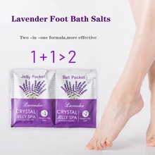 10PCS/lot 2 in 1 Package Can Be Used 10 Times Lavender Crystal Mud Bath Salt Horny Foot Powder Foot Care Foot Treatment SPA