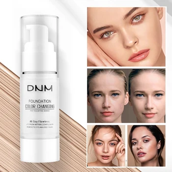 

5pcs Liquid Foundation Makeup Base Magic Color Changing Nude Face Cover Concealer Long Lasting Makeup Skin Tone Foundation TSLM1