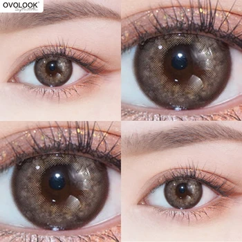 

OVOLOOK-2pcs/pair Lenses Colored Lenses for Eyes Contact Lenses 4 Tone Eye Color Lens (24 degrees for myopia,Except 0 degree)