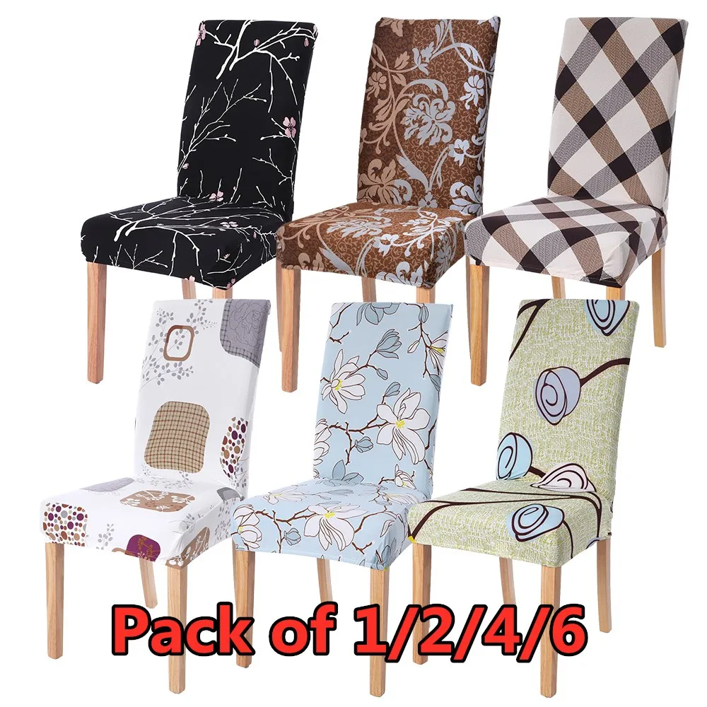 

1/2/4/6PCS Spandex Elastic Stretch Chair Cover For Restaurant Hotel Dining Banquet Seat Covers Wedding Fabric Chair Covers