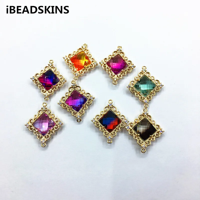 New arrival! 27x23mm 30pcs Crystal rhinestone Rhombus shape charm/Connectors for Necklace Earrings parts hand Made Jewelry DIY | Украшения