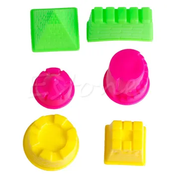 

6Pcs Pyramid Sand Castle Clay Mold Building Model Beach Toys for Kids Child Baby