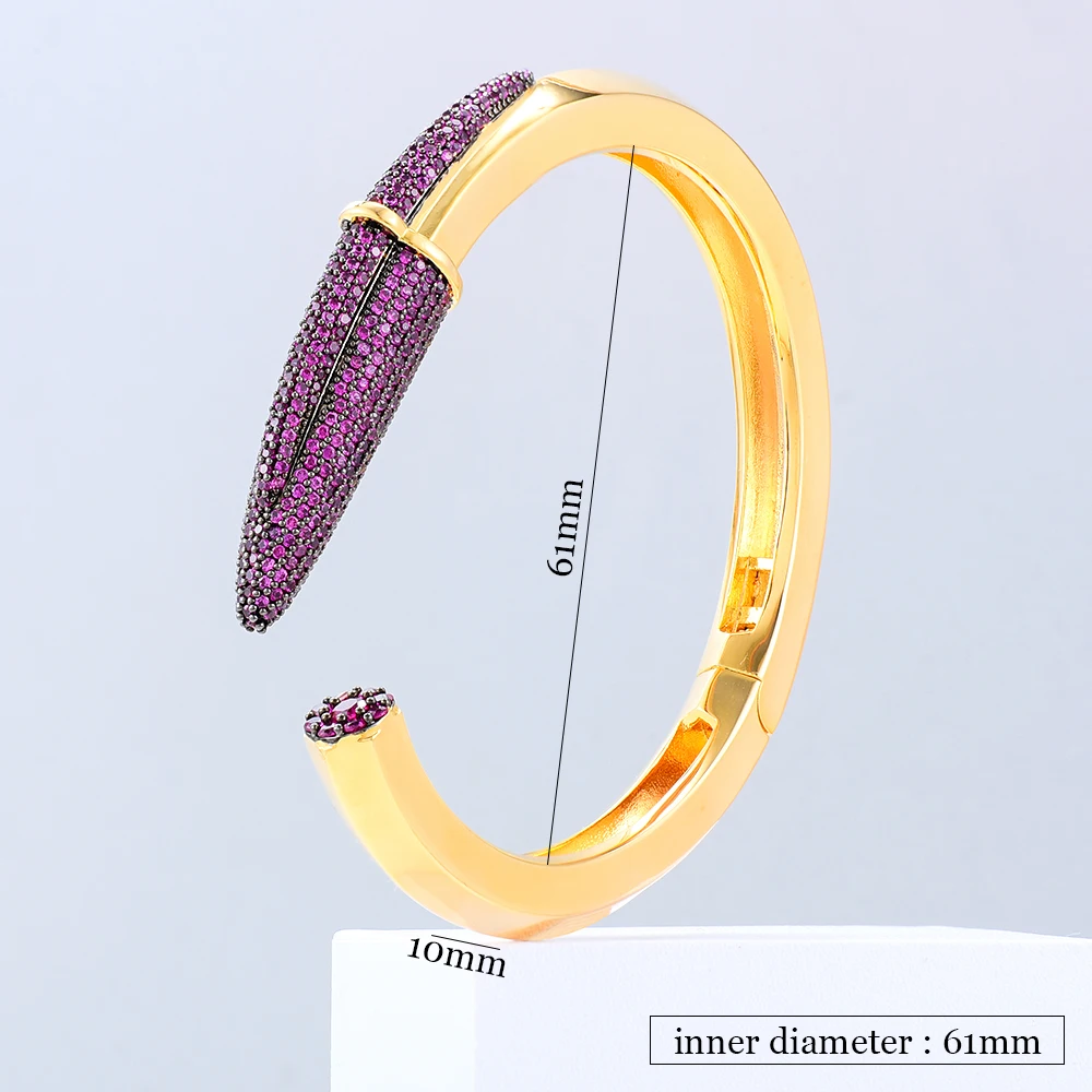 Missvikki Original Mix Match Stackable Pencil Bangle For Women Bridal Wedding Cubic Zircon Open Dubai Bracelet Party Jewelry images - 6