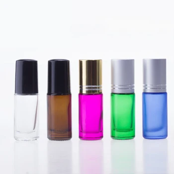 

Hot Sale 1pcs 5ml Empty Perfume Bottle 5 Colors For Choice Roller Ball Bottle Portable Durable Glass Refillable Bottles New