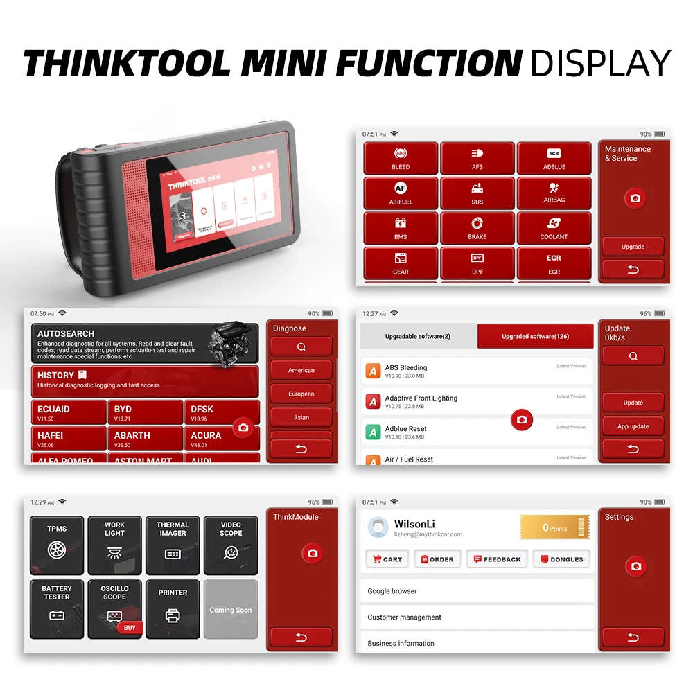 cheap car inspection equipment THINKCAR Thinktool Mini OBD2 Scanner Professional Full System Diagnostic Scanner Active Test Car Auto Scanner ECU Coding best car inspection equipment