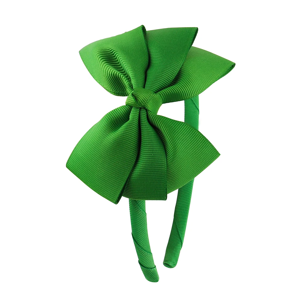 Green headband Одноцветная повязка для волос Meimile с бантом для детей, завязанный обруч на голову, аксессуары для волос, повязка на голову с корсажной лентой, цветные чехлы - Цвет: Green headband