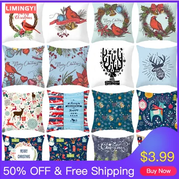 

LIMINGYI Cartoon Print Christmas Hugging Cushion Cover Sofa Pillowcase Home Decoration Throw Pillow Covers Home Decore ZT103