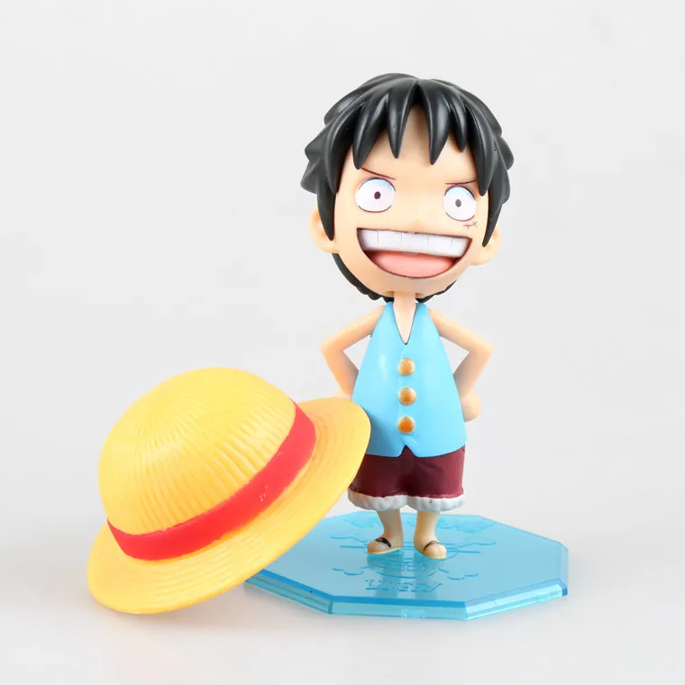 Wolf Anime One Piece Pop Straw Theater Version Cute Straw Hat Luffy Blue/Red Selectable Garage Kit