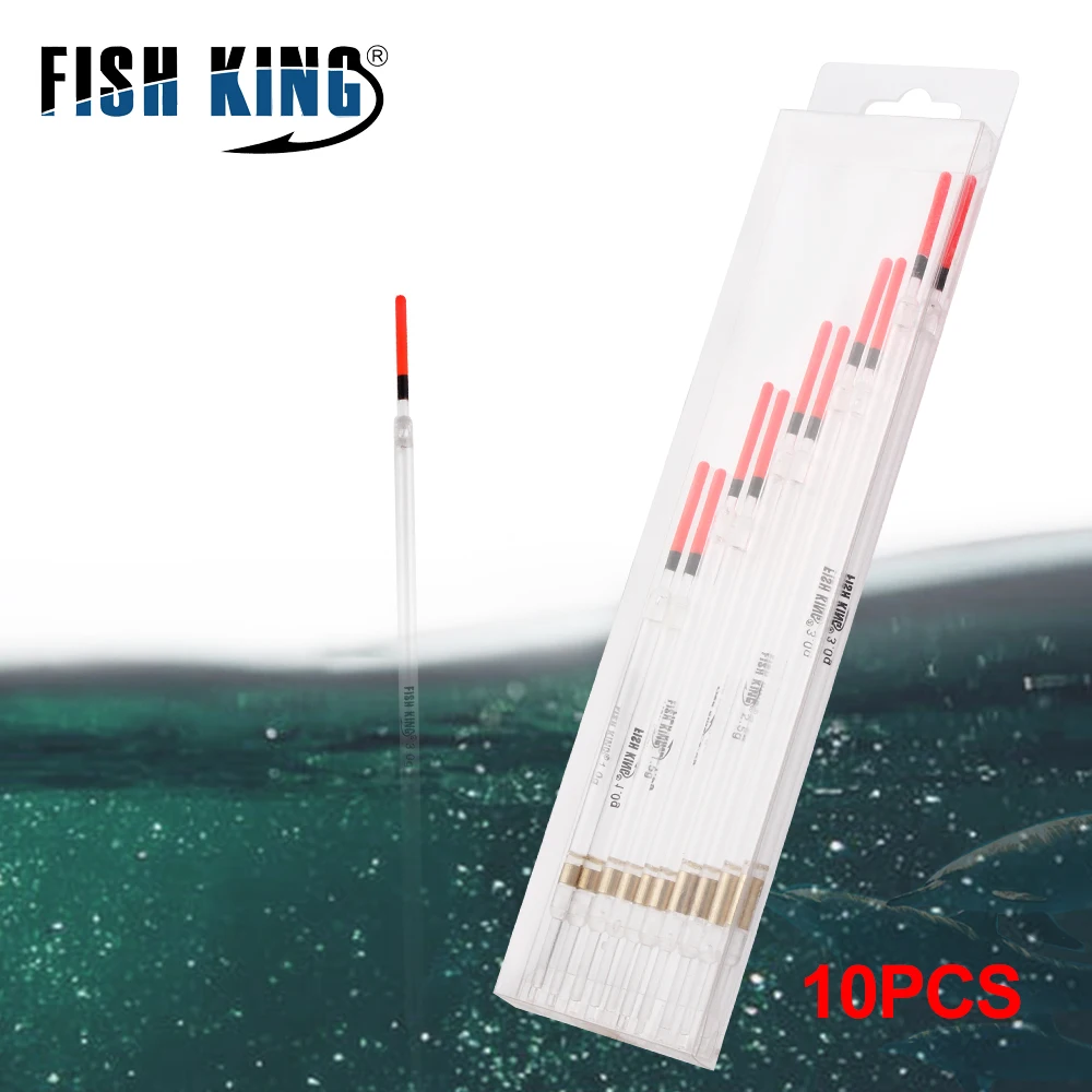 10PCS 1.5/2.0/2.5/2.6/3.0G Mix Size Hard Plastic Fishing Float With  Transparent Tube Vertical Buoy Fishing Tackle