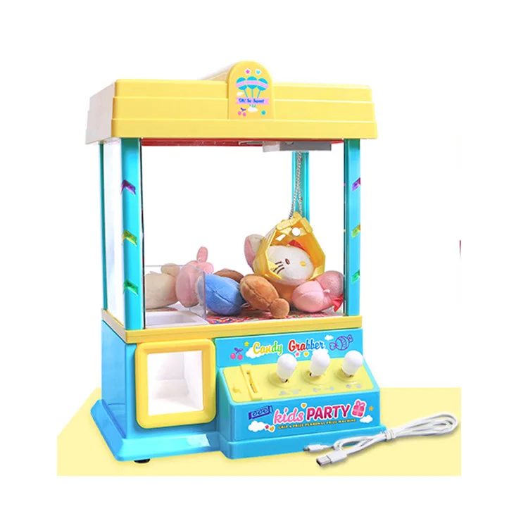 

Opel 953usb Children Catch Crane Machine Mini Electric Toys yin le jia Doll Catch Ball Machine Coin Clip Doll