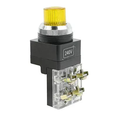 

240VAC 6A 1NO+1NC Yellow Flat Top 6-Terminals NPB-25 Push Botton Switch