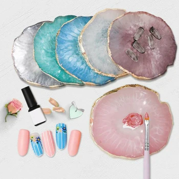 

1Pc Natural Resin Nail Color Paint Palette Holder Drawing Nail Art Color Palette for Nail Color Mixing Display Nail Art Tools