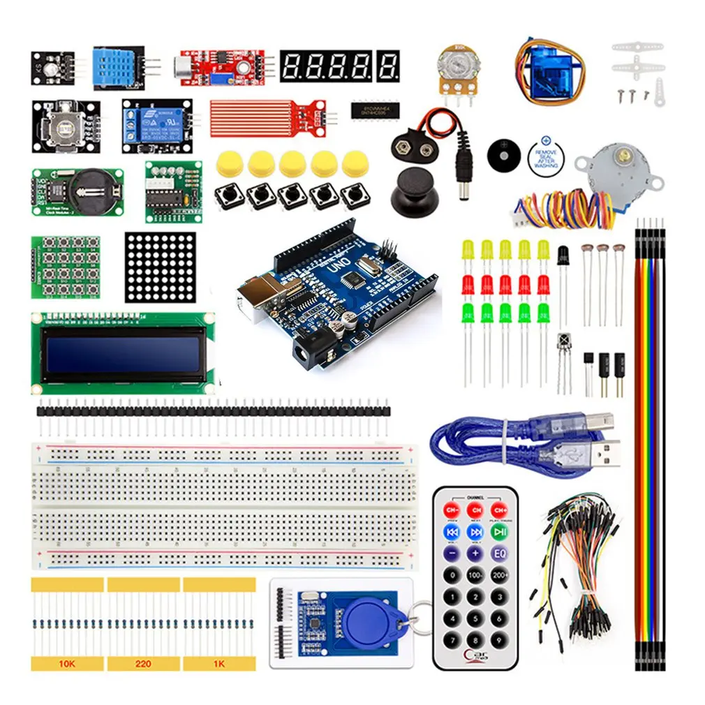 Upgraded Advanced Version Starter Kit The Rfid Learn Suite Kit Lcd 1602 For Arduino Uno R3 Stepper Motor Learning Kit