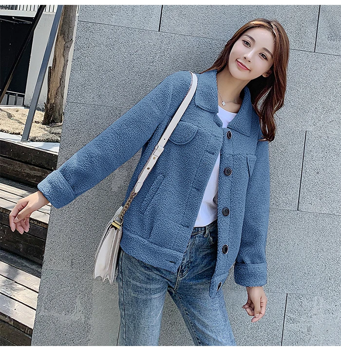 Bella philosophy Women Winter Warm Loose Jackets Coats Vintage Single Breasted Female Faux Fur Coats Pockets Lady Teddy Outwears