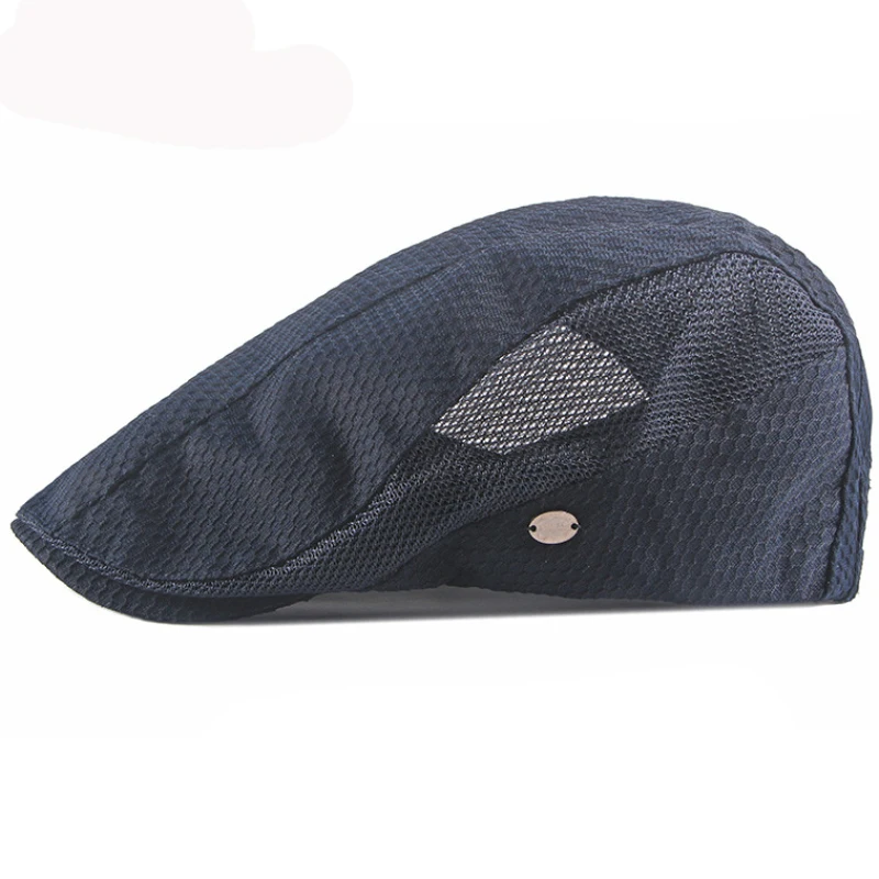 HT3209 Neue Baskenmütze Kappe Sommer Hut Männer Frauen Berets Flache Kappe Männlich Weiblich Atmungsaktive Mesh Cap für Männer Retro Künstler Maler Baskenmütze Hut – Detail 6