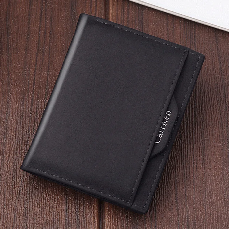 

Luxury Brand Design Men Wallet Slim PU Leather Credit Card Holder Male Short Bifold Removable Driver License Case Man Purses