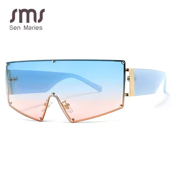 

Vintage Black Oversized Sunglasses Women Brand Designer One Piece Steampunk Sun glasses Men Square Goggle Shades Glasses UV400