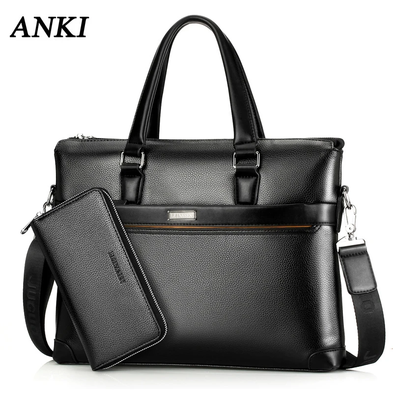 Новая мужская деловая сумка для ноутбука 11, 12, 13,3 дюймов, Сумка с кошельком, PU водонепроницаемая мужская сумка через плечо для Macbook Xiaomi Air 13, чехол