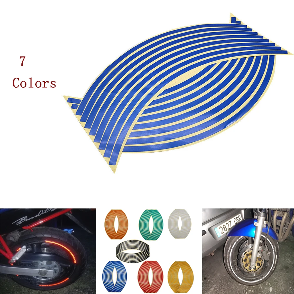 

16Pcs Motorcycle Car Wheel Tire Stickers Reflective Rim Tape Moto Auto Decals For Honda msx 125 forza 300 XADV 750 X-11