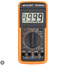 Profissional multímetro digital tester medidor de teste elétrico voltímetro com buzzer resistência capacitância ac dc lcd my9205a