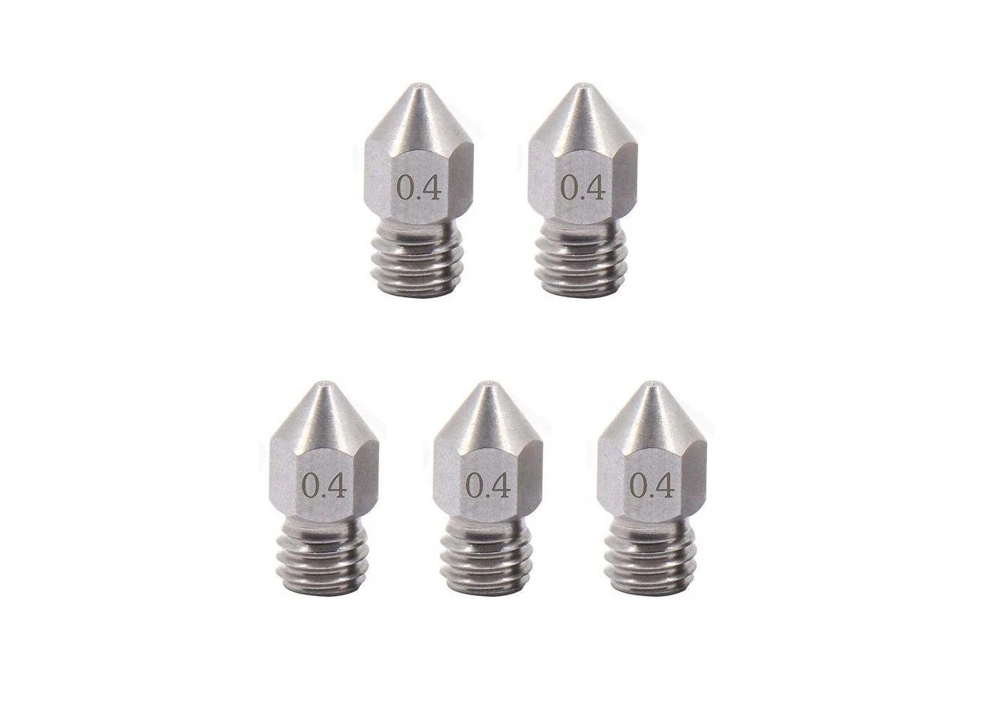 5 PCS 0.4mm Hardened Stainless Steel & Tungsten MK8 Nozzles Extruder Threaded 1.75mm For JGMKAER 3D Printer Hotend motor used in printer