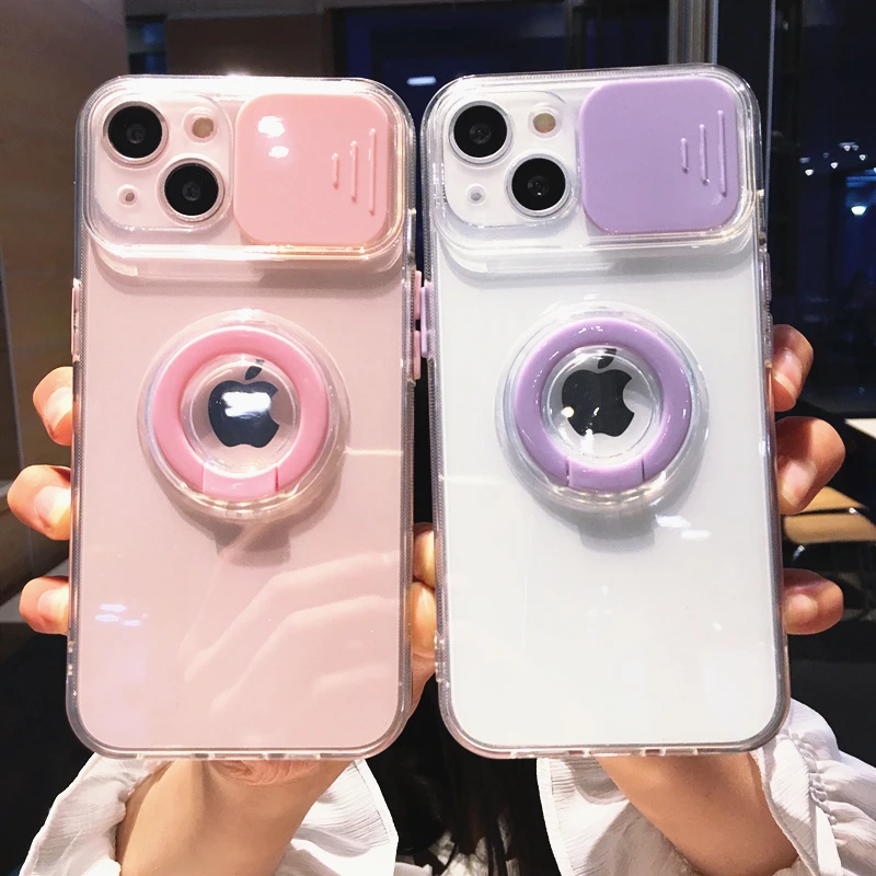 Чехол для телефона с кольцом-держателем камеры iPhone 13 12 11 Pro Max XR XS X 7 8 Plus мягкий