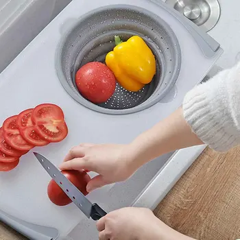 

Multifunction 3 In 1 Chopping Board Detachable Folding Drain Sink Cutting Innovative Filter Storage Basket Kitchen Tools