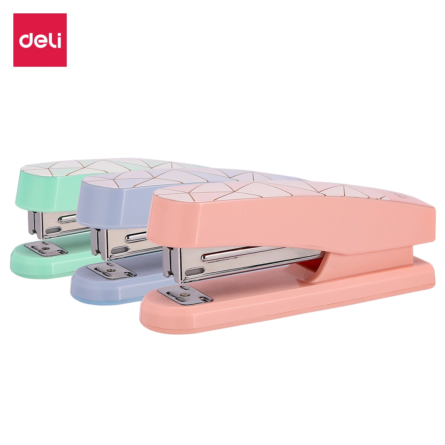 DELI Fashion Office Stapler NO.12 Half Strip stapler 24/6 &amp 26/6 smooth stapling stationery office supply staples E0402F | Канцтовары