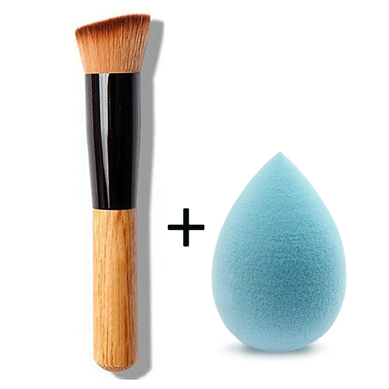 Brush-Light Blue Новинка, кисти для макияжа, пудра тональный крем румяна, основа для макияжа лица, набор кистей для макияжа с деревянной ручкой, профессиональные инструменты Pincel Maquiagem - Handle Color: Brush-Light Blue