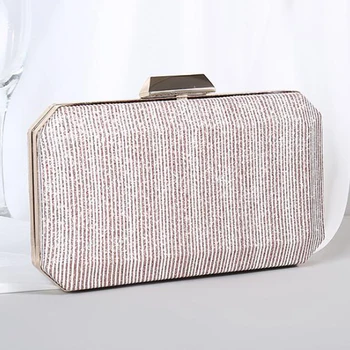 

New Arrival Small Champagne Color Women Clutch Bag Elegant Female Long Chain Shoulder Phone Case Crossbody Party Prom Clutches