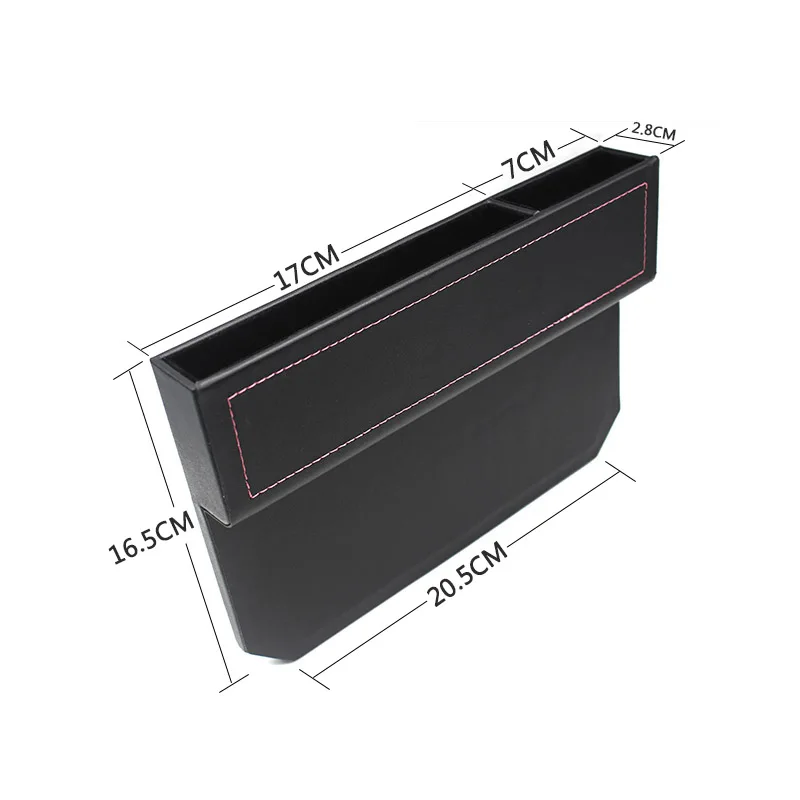 beyisi Car Seat Side Slit Organizer car PU Leather Storage Box for Wallet Phone Coins Cigarette Keys box For Universal