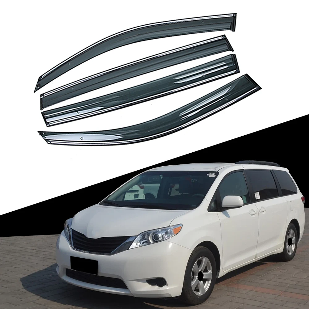 Для TOYOTA Sienna XL30 2010- окна автомобиля Защита от солнца и дождя козырьки щиток защитный чехол накладка рамка наклейка аксессуары