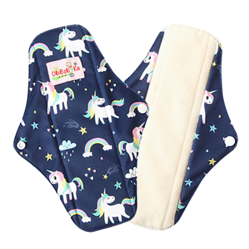 5PCS Reusable Sanitary Pads with Free mini Storage Bag Women Menstrual Pads Sanitary Napkin Absorbent Charcoal Bamboo Cloth Pads