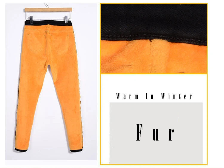 MiiKLN Black Blue Jeans Woman Winter Fur In Side 26 to 36 Size High Waist Jeans For Women 42KG to 70Kg