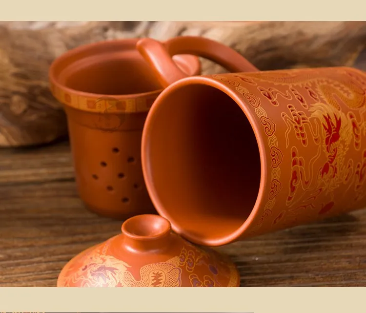 Чашка Pu'er керамическая чашка чайные чашки с крышкой из фиолетового песка