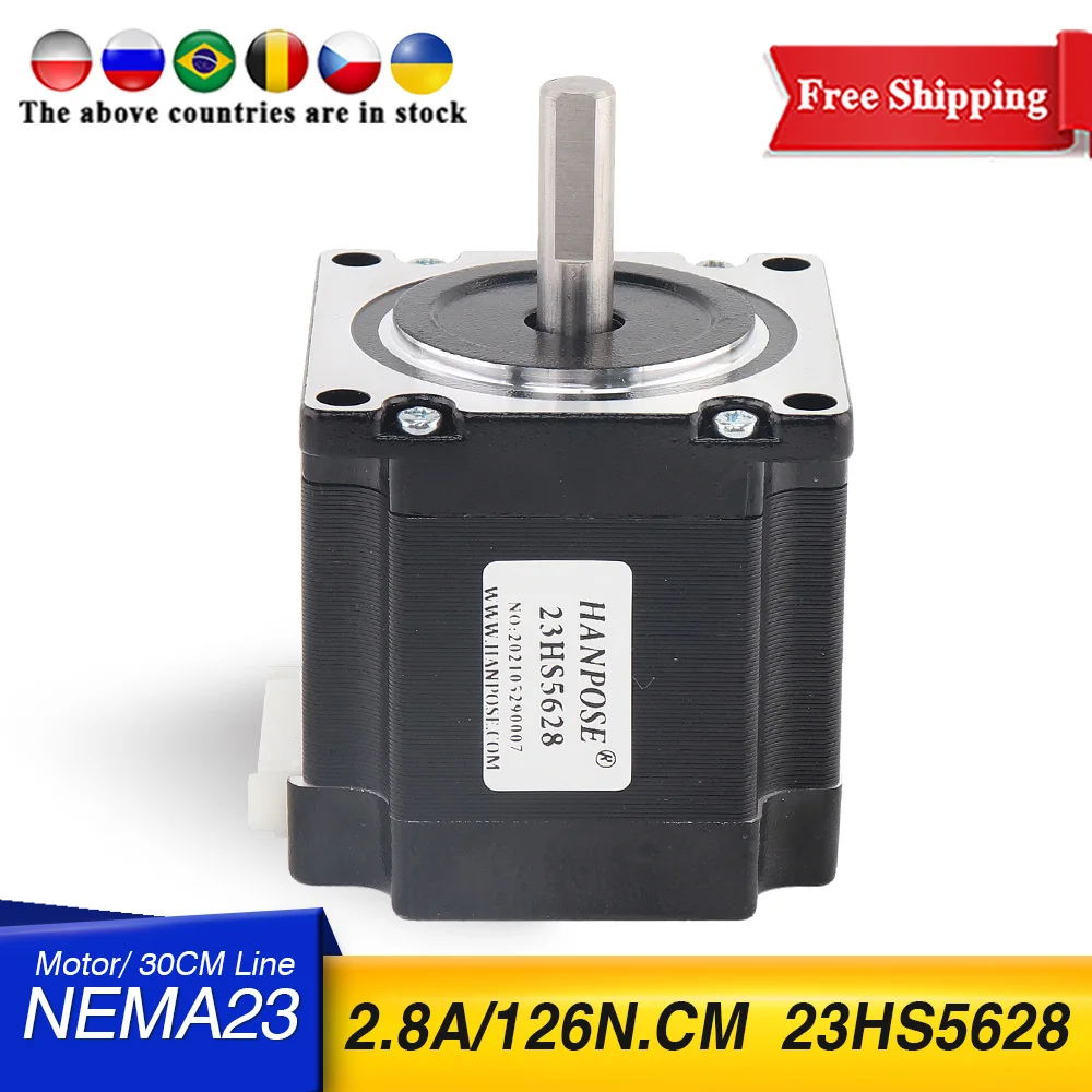 Stepper Motor para Impressora 3d Equipamento de Monitor 4-lead 165 Oz-in 23hs5628 56 mm 2.8a 126n.cm 57 Series Nema23