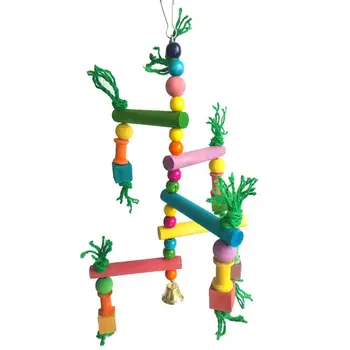 

Bird Parrot Game Wooden Frame Climbing Birdcage Play Stand Toy Hanging Ladder Swing Pet Grinding Perch Platform