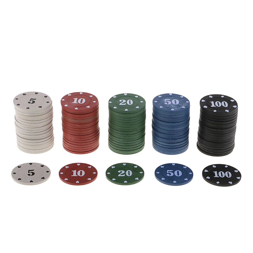 100Pcs/Pack Cards Poker Chips Casino Texas Accessories In Case For Leisure