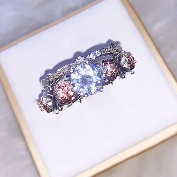 

Exquisite Multicolor Crystal Ring Fashionable Romantic Lady Send Friends Jewelry Gift
