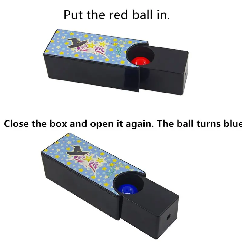 Changeable Magic Box Turning The Red Ball Into The Blue Ball Props Magic Tricks Toys Classic Toys Y51E