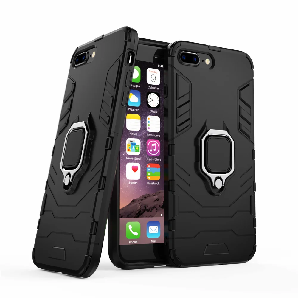 Per Iphone 7 8 Plus 7Plus 8 Plus 7G 8G 7 + Coque Custodia Antiurto Per Iphone 8 Plus Custodia Supporto Per Anello Supporto Per Telefono Cover Posterio