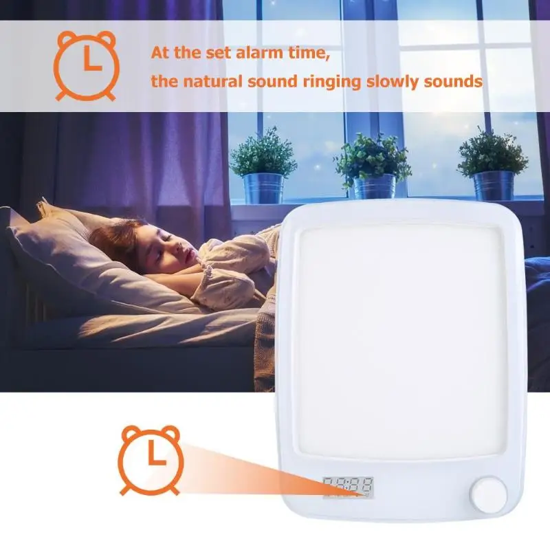 

Alarm Clock Phototherapy Wake Up Kids Bedside Lamp Rechargeable Mini Bedside Night Light Baby Nursery Light Breastfeeding