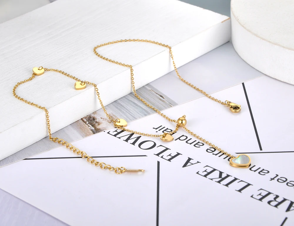 Lokaer Original Design Stainless Steel Love Heart Charm Chain Choker Necklace Jewelry Bohemia Pendant Necklace For Women N20191