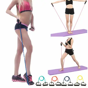 

2020 Candy Color Portable Yoga Exercise Kit Tension Rope Fitness Pedal Exerciser Pull Bands HOT