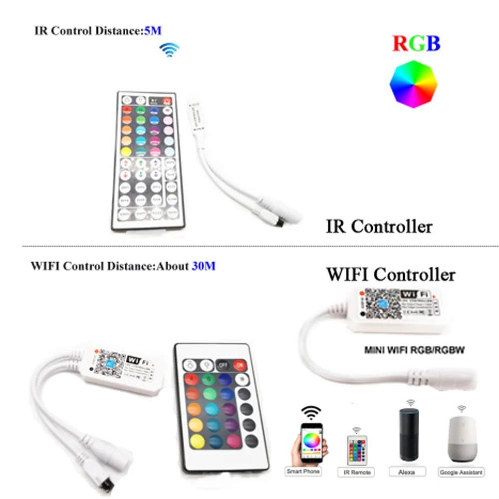 Пульт управления светодиодными лентами WIFI RGB RGBW с ИК-пультом ДУ батареей 12 В