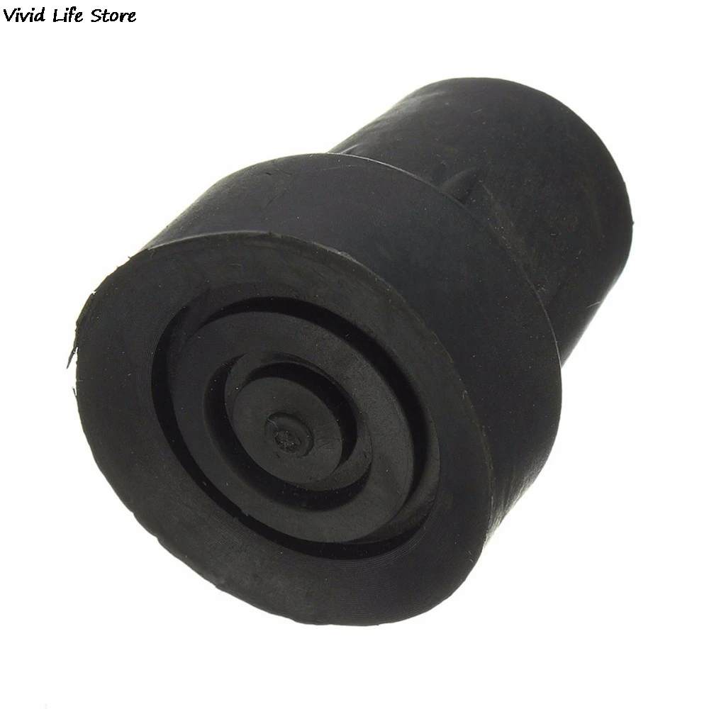 19mm Rubber Walking Hiking Stick End Cover Tips Cane Crutch Pad Rubber Heavy Duty Metal Ferrule End Bottom 1PC walking stick end cover