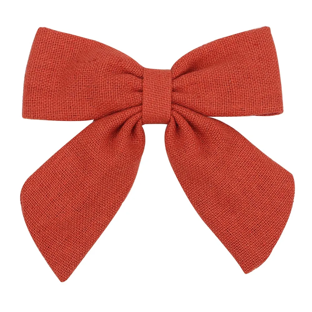 2021 New Solid Cotton Hiar Bows With Clip For Baby Girls Hair Clips Barrettes Hairpins Hair Accessories Kid Handmade заколки