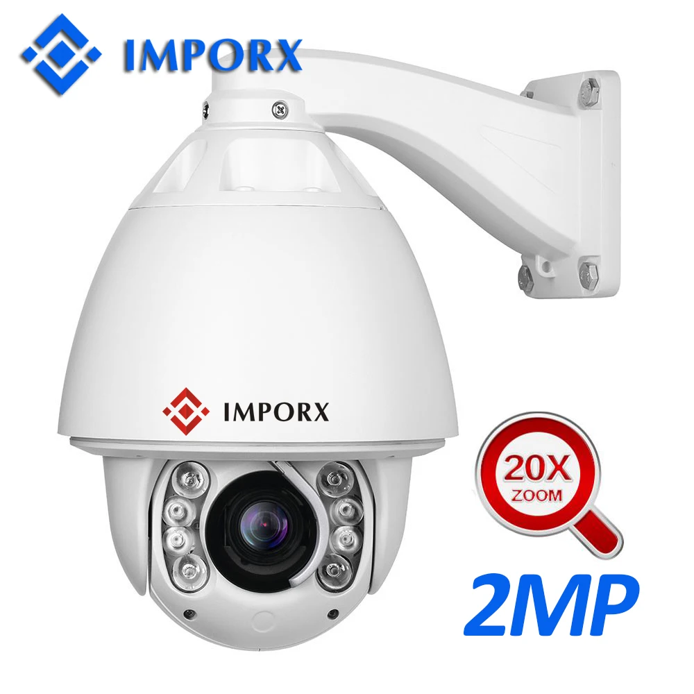 IMPORX IP камера с автоматическим отслеживанием 1080 P 20X зум P2P IR 150 м со стеклоочистителем PTZ IP Камера видеонаблюдения дома с MiscroSD Солт