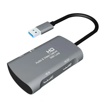 

Video Capture Card 4K 1080P 30Fps Full HD USB to HDMI Video/o Capture Recorder Device Game Capture Box for PC Mac OS