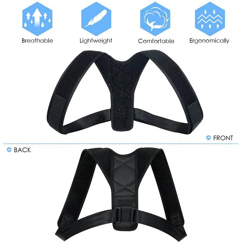 

Posture Corrector Adjustable Back Shoulder Support Correction Belt for Adult Kids J99Store